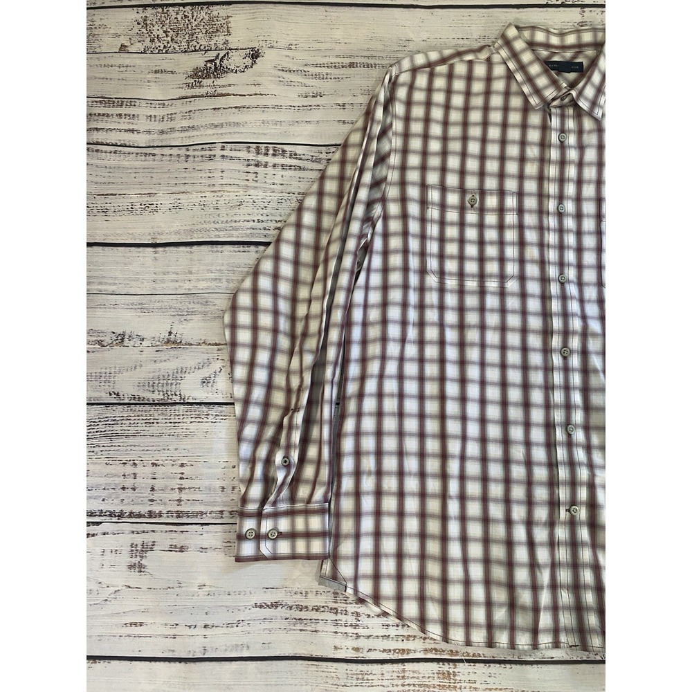 Banana‎ Republic Dress Shirt Men's XL 17-17.5 Red Plaid Long Sleeve Classic - Picture 5 of 9